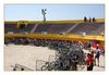 Stierkampfarena als Ziel bei einem Radrennen, Saintes Maries de la Mer (Camargue, Frankreich)