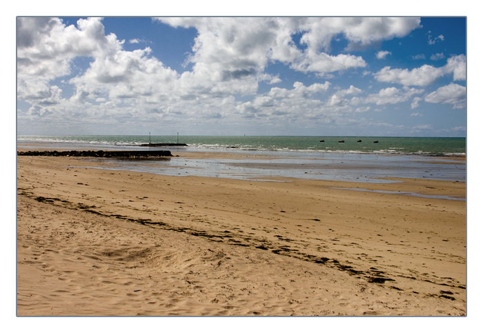 Strand, Pirou Plage, Halbinsel Cotentin