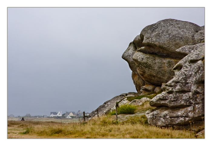 Felsformation aus Granit, Algenfischer-Dorf Meneham, Ménez Ham bei Kerlouan