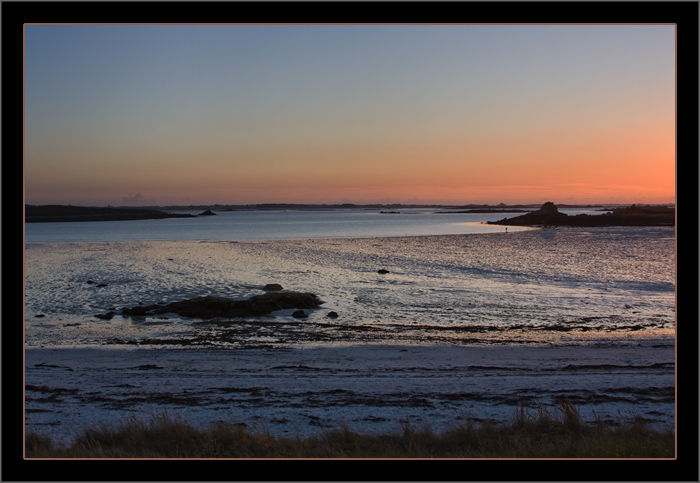 Sonnenuntergang bei Ebbe, Plage de Sainte-Marguerite, Landéda