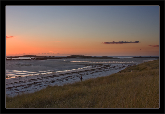 Sonnenuntergang bei Ebbe, Plage de Sainte-Marguerite, Landéda