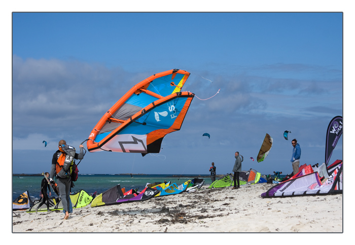 Kitesurf-Segel, Plage de Sainte-Marguerite, Landéda