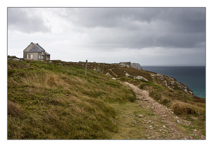 Häuser, Blick Richtung Pen Hir, Camaret-sur-Mer, Halbinsel Crozon