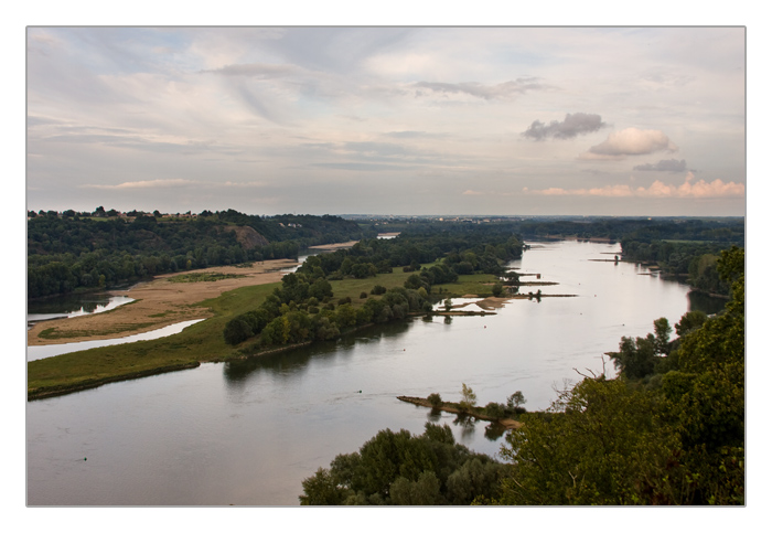 die Loire bei Champtoceaux am Abend