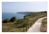 Steilküste an der Gedenkstätte Pointe du Hoc, Calvados, Normandie