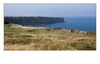 Steilküste an der Gedenkstätte Pointe du Hoc, Calvados, Normandie