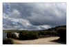 dicke, dunkle Wolken ziehen auf, Le Rozel, Halbinsel Cotentin, Manche, Normandie