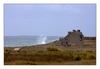 Fischer-Haus (Maison de pêcheur) mit Gischt, Lampaul-Plouarzel, Finistère, Bretagne