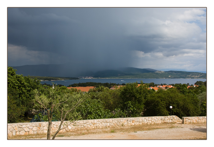 Gewitter &uuml;ber der Bucht von Krk, Insel Krk, Kroatien