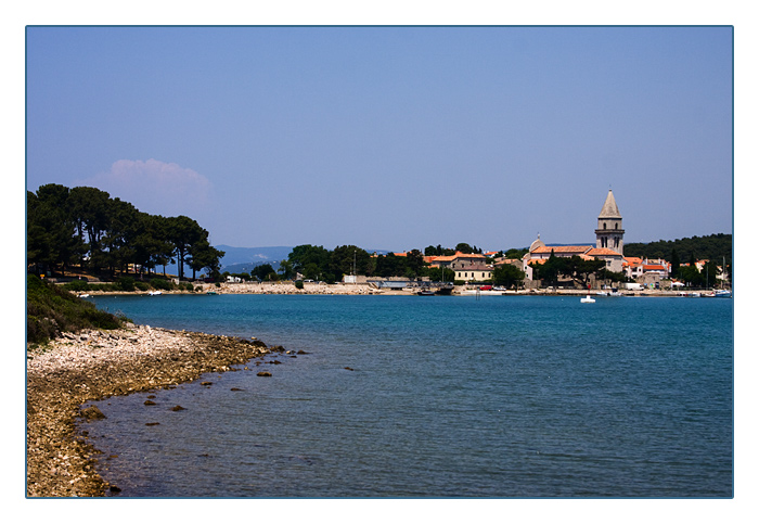 Blick auf Osor, auf der R&uuml;ckfahrt von der Insel Lošinj (Losinj) Richtung Insel Cres, Kroatien