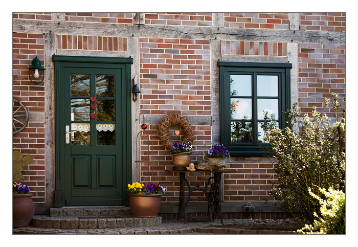 Hauseingang mit sch&ouml;ner Dekoration in R&uuml;terberg