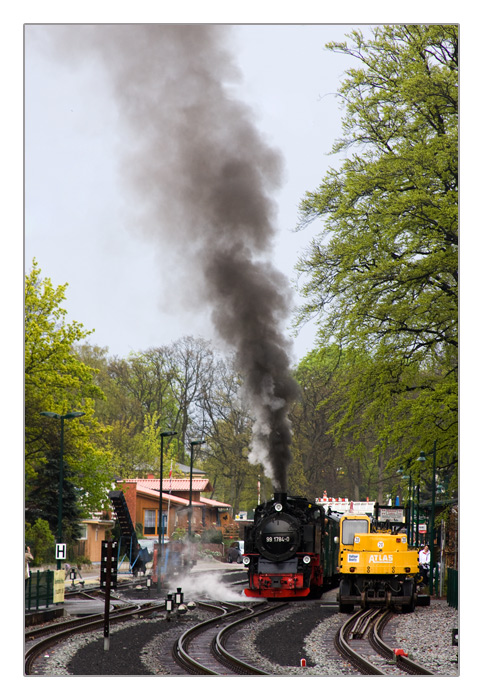 Dampf-Lokomotive Rasender Roland, Baujahr 1953, in G&ouml;hren, Insel R&uuml;gen