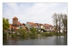 Waren an der Müritz- Blick über die Strandstraße zu den Häusern der Richterstraße