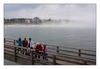 Blick auf Binz im Nebel, auf der Rückfahrt