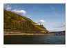 Schifffahrt auf dem Rhein, vorbei an der Ruine Ehrenfels